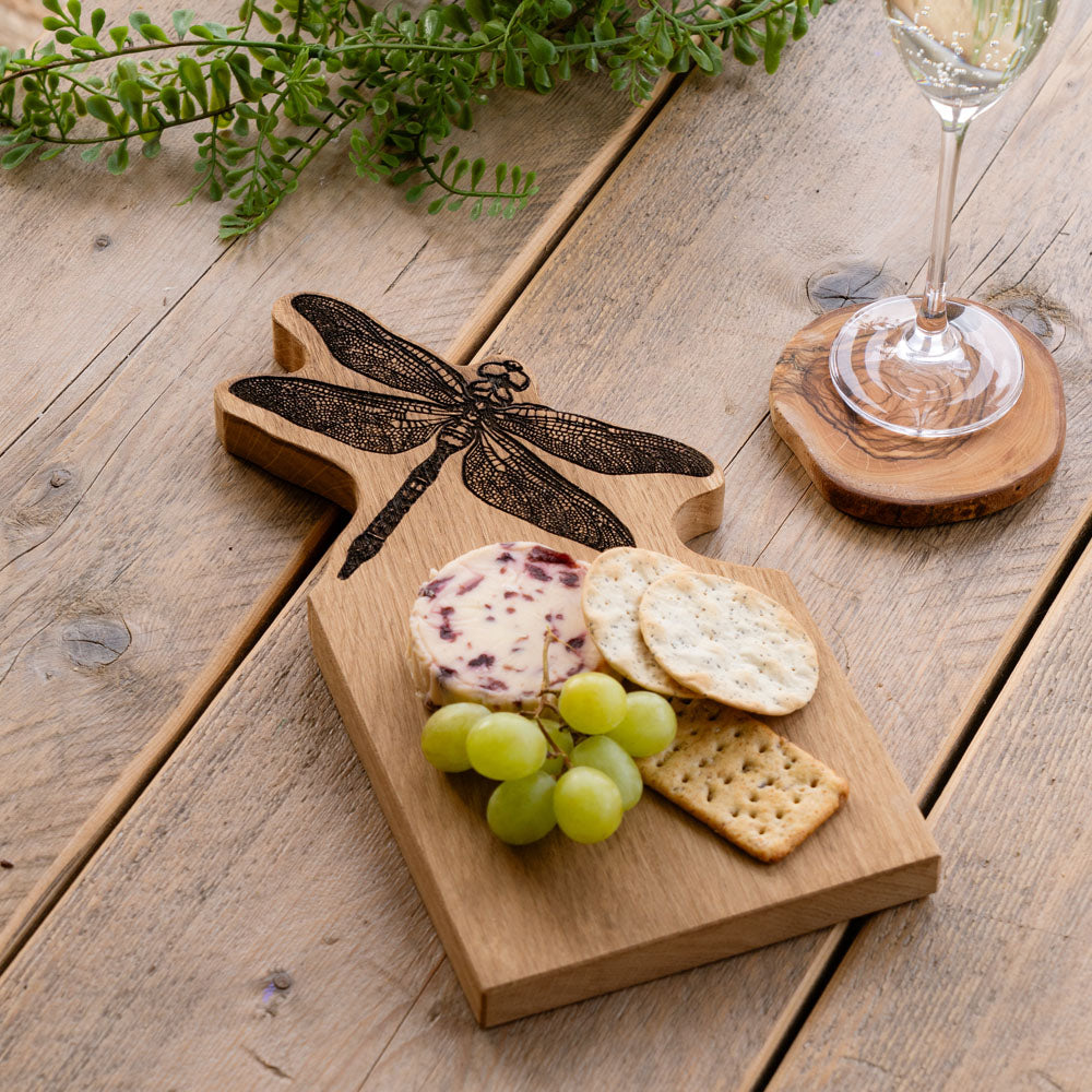 Dragonfly Framed Oak Serving Board - Small
