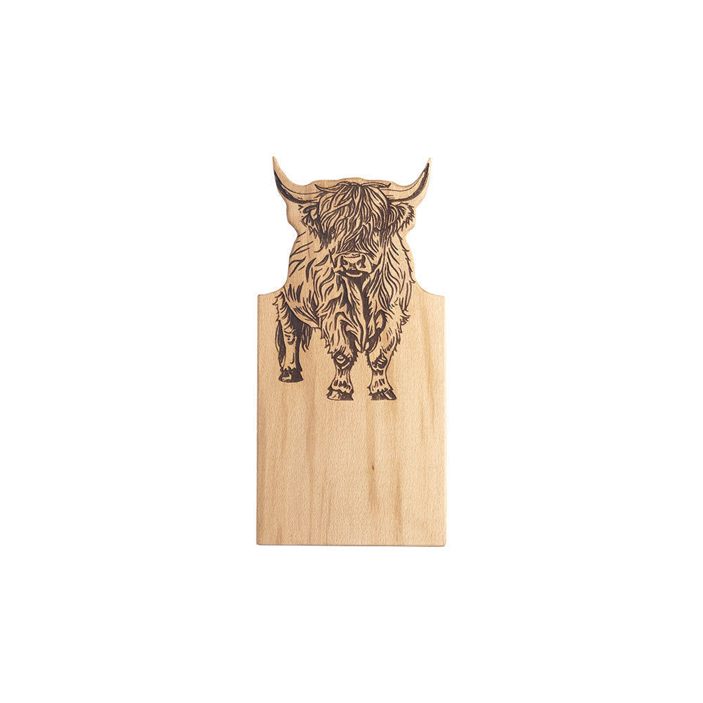Highland Cow Framed Beech Serving Board - Small