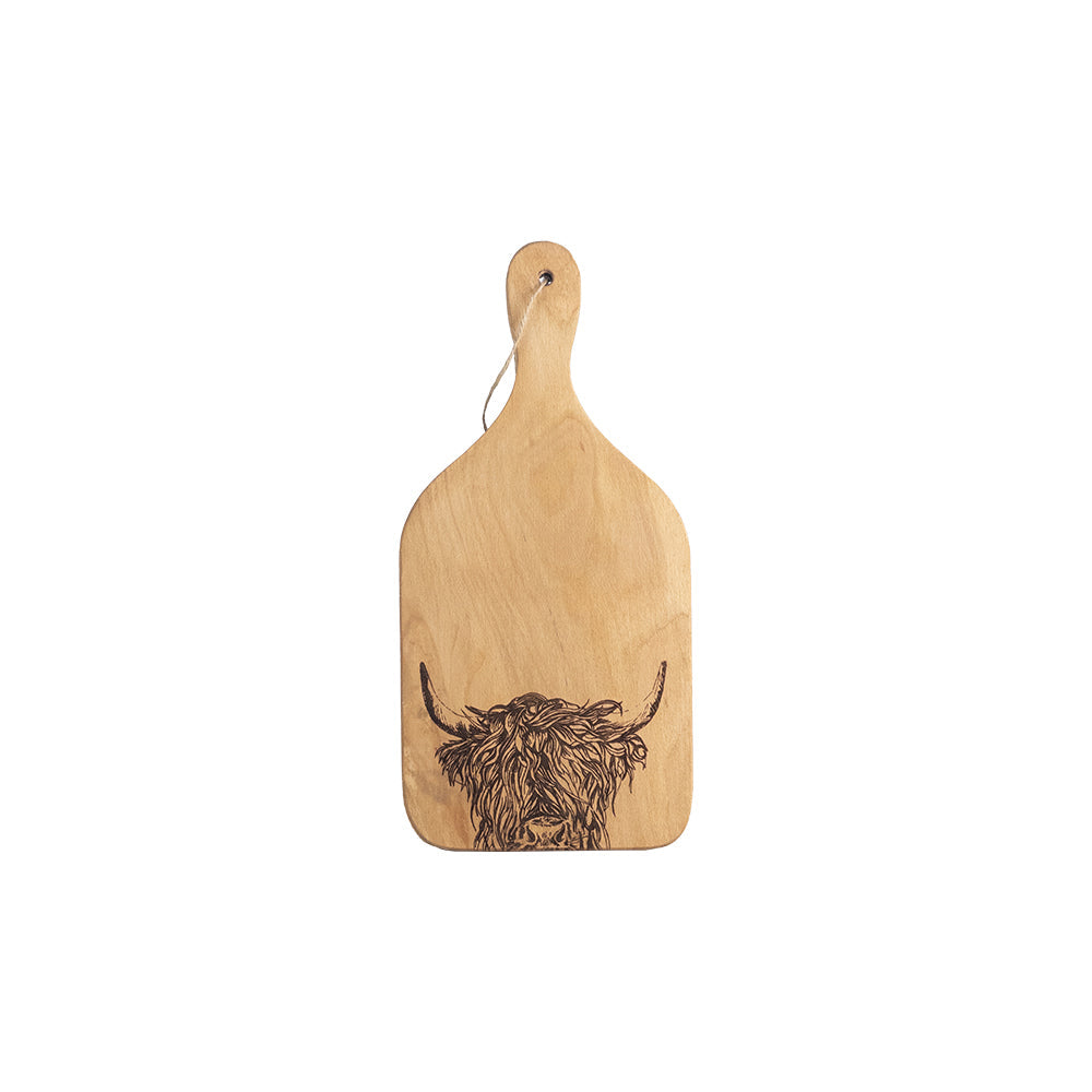 Highland Cow Beech Hanging Paddle - Small