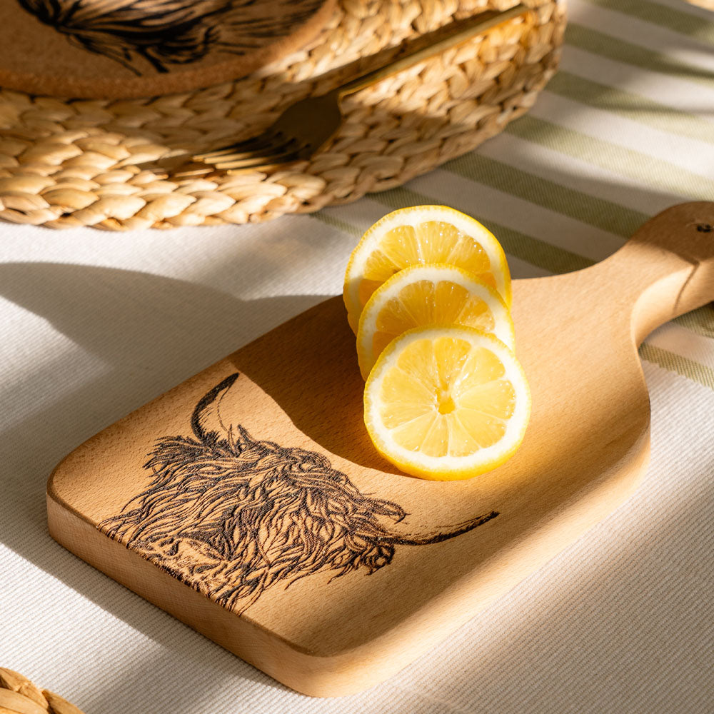 Highland Cow Beech Hanging Paddle - Small