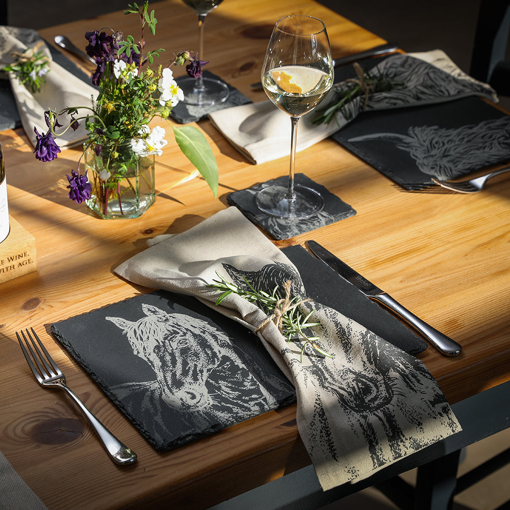 Horse Portrait Slate Coasters - Set of 4