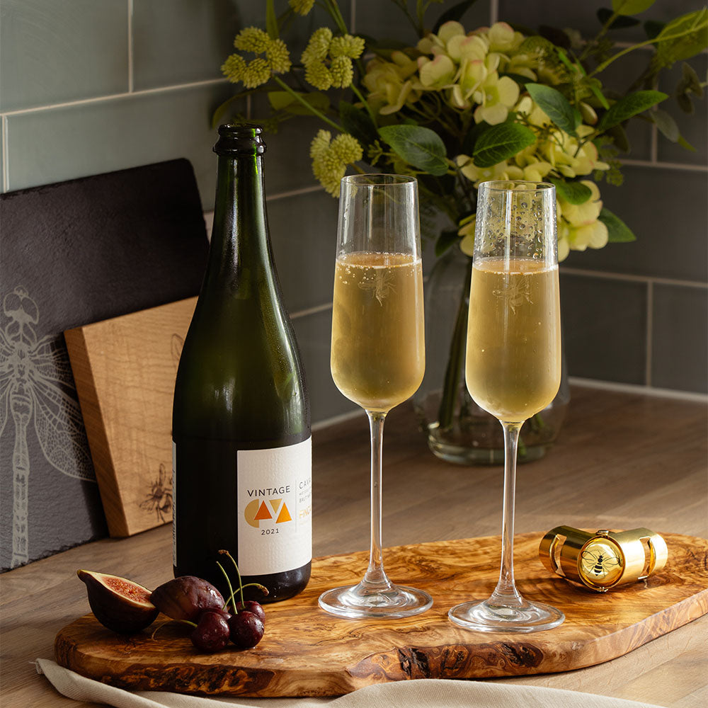 Bee 2 Champagne Flutes
