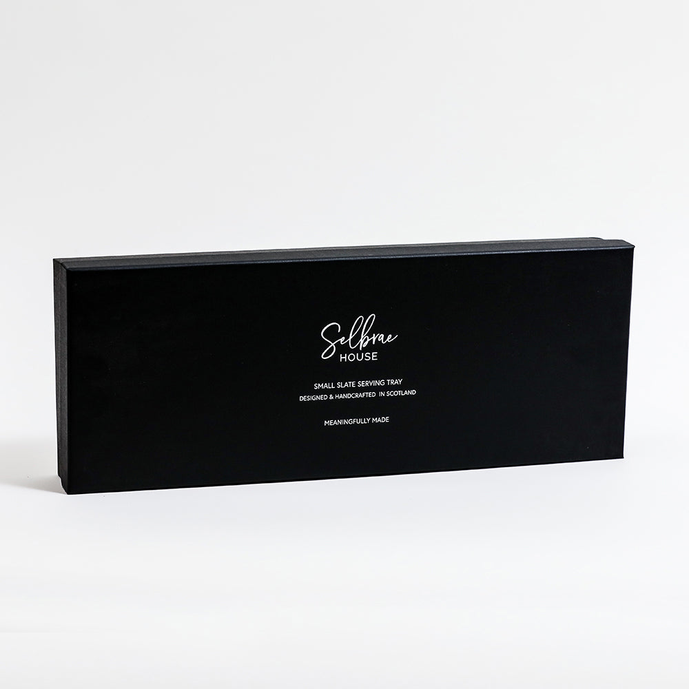 Plain Handle Slate Serving Tray - Small