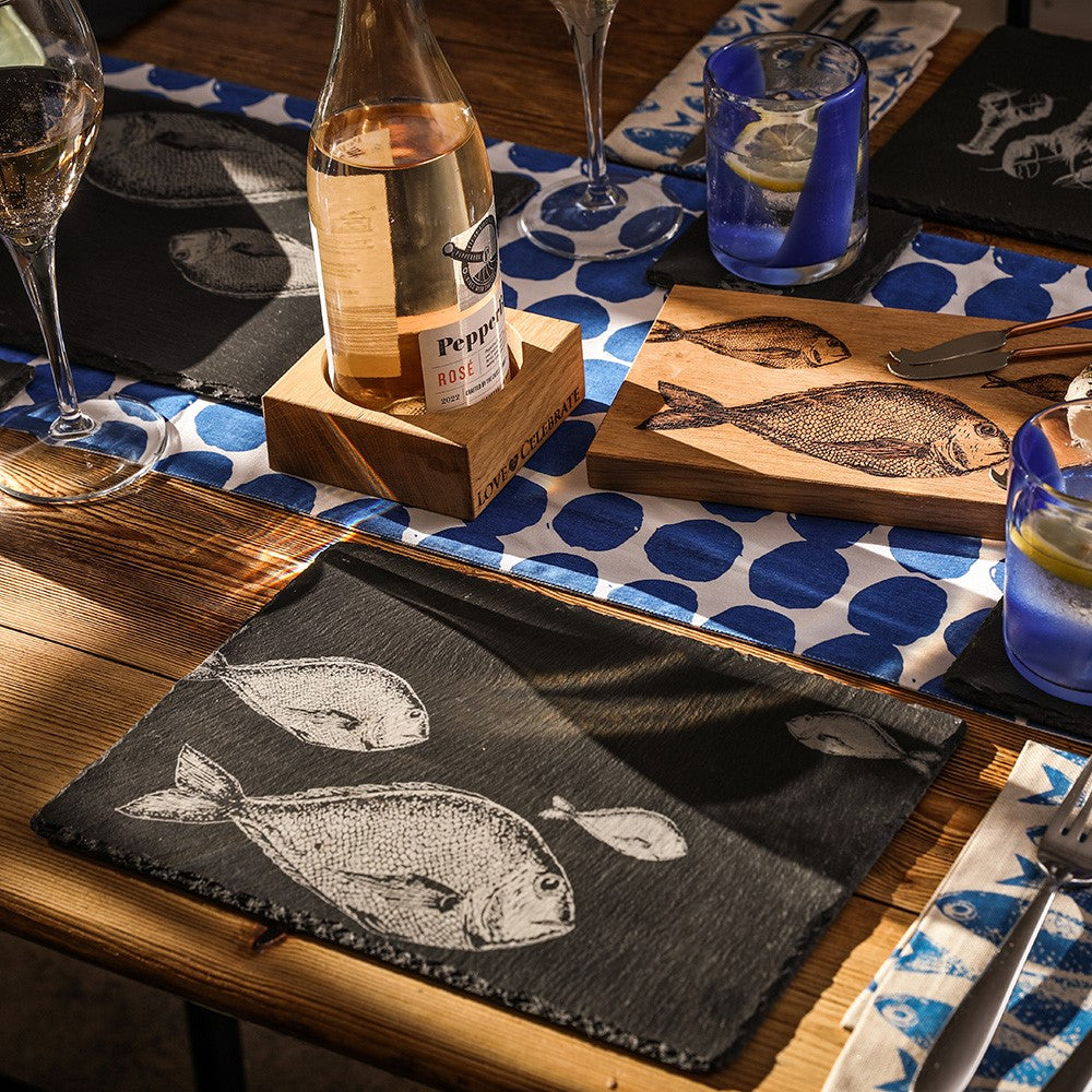 Fish Repeat Slate Place Mats - Set of 2