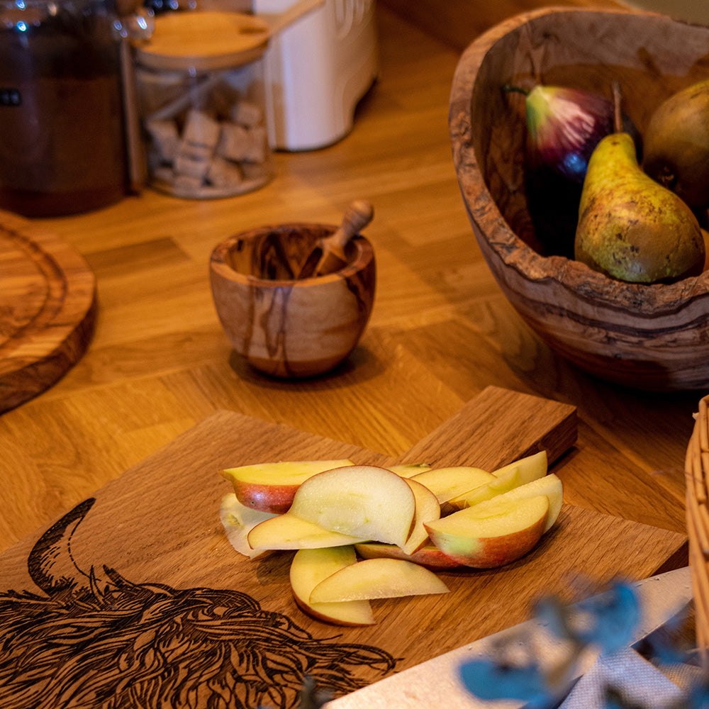Olive Wood Salt Pot & Scoop Set