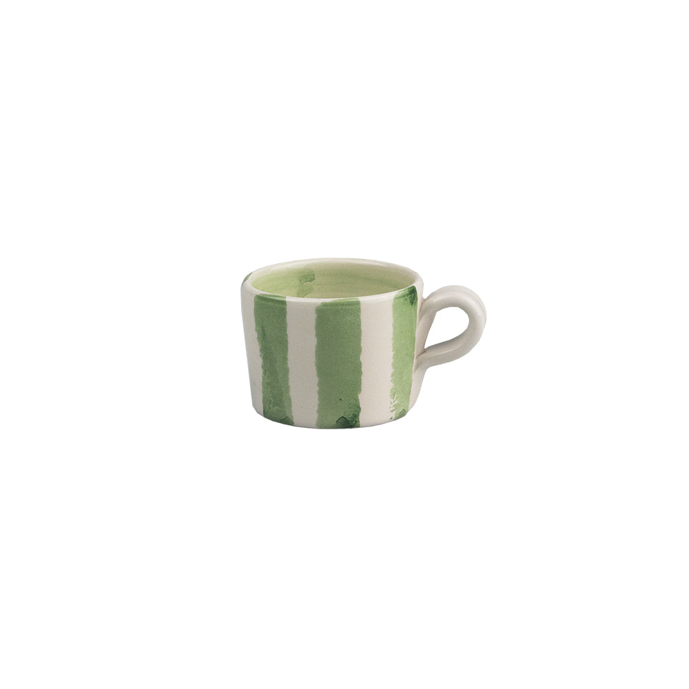Green Stripe Ceramic Espresso Cup