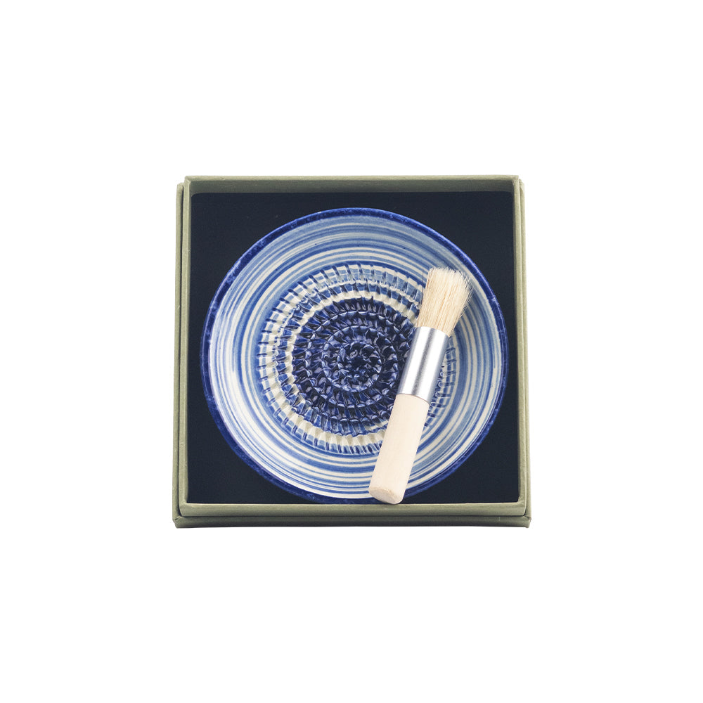Ripple Ceramic Garlic Grater & Brush Set