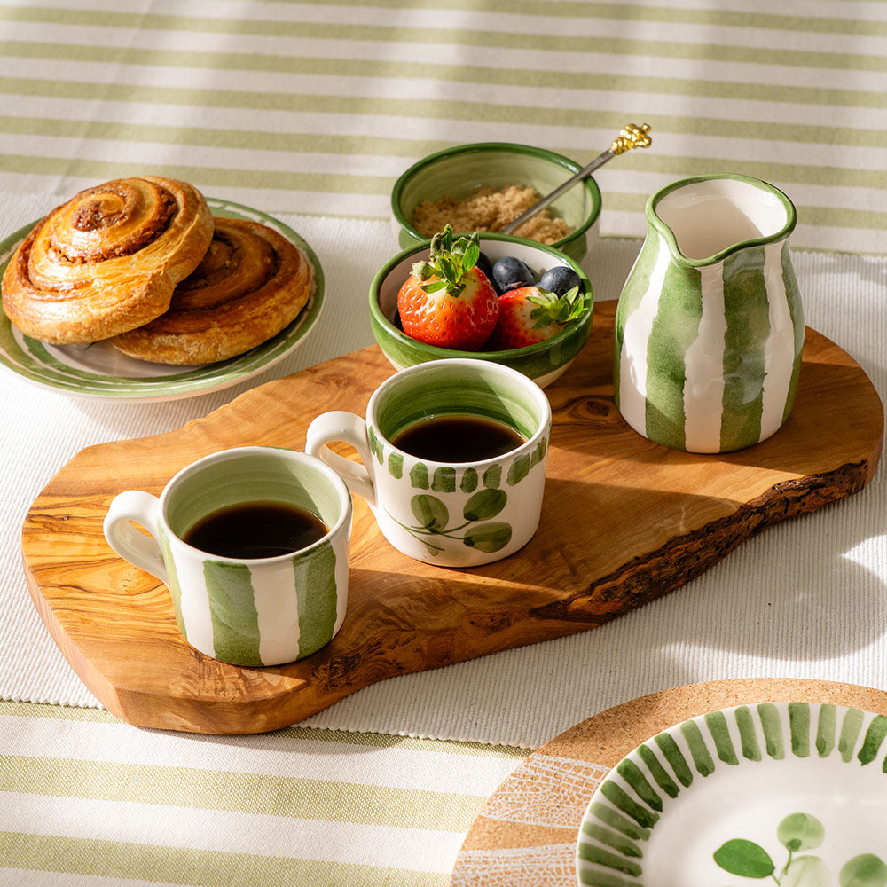 Green Stripe Ceramic Espresso Cup