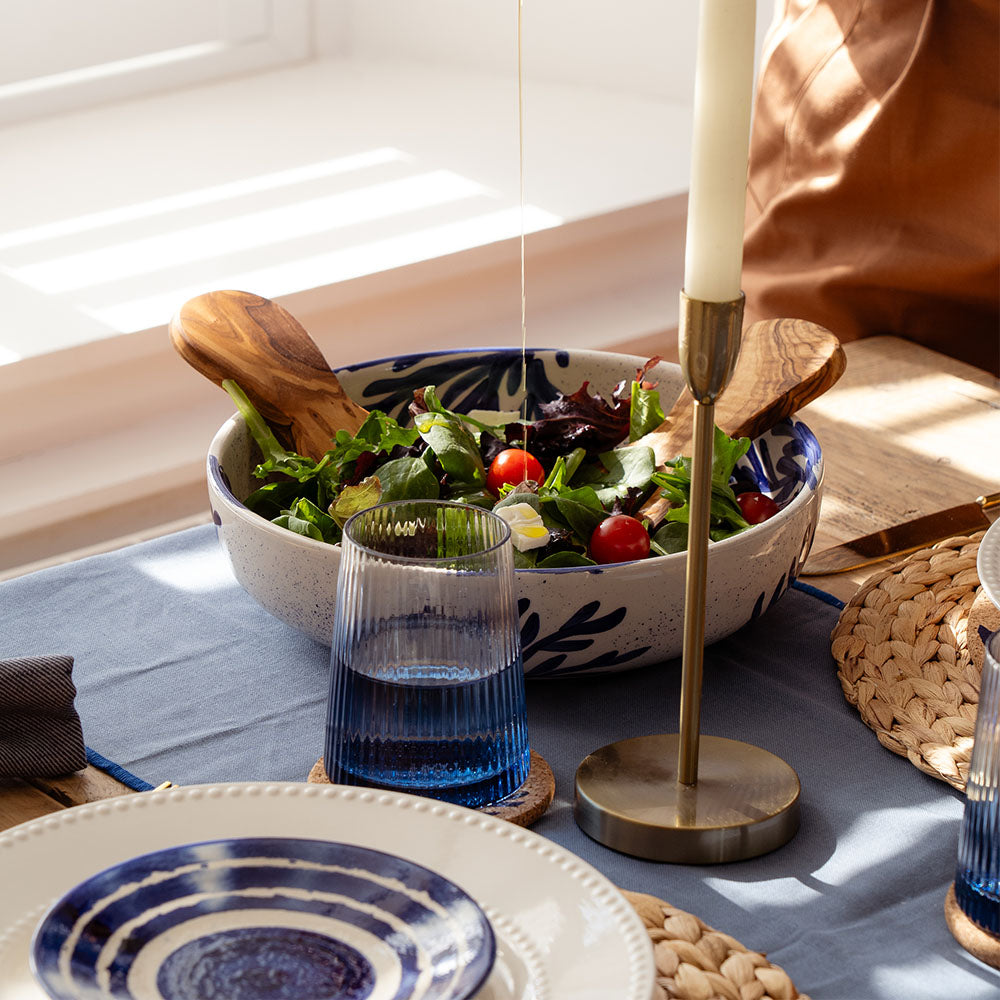 Coral Large Ceramic Salad Bowl