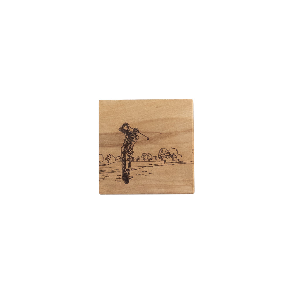 Golf Beech Single Coaster