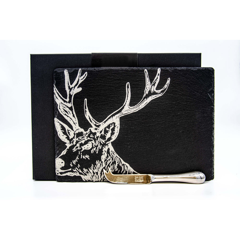 Stag Slate Cheese Board & Knife Set