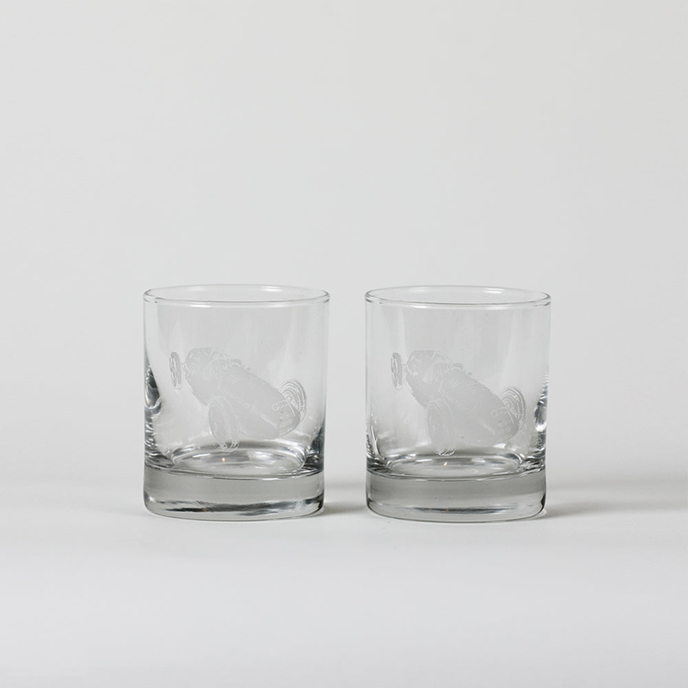 Vintage Car Glass Tumblers - Set of 2