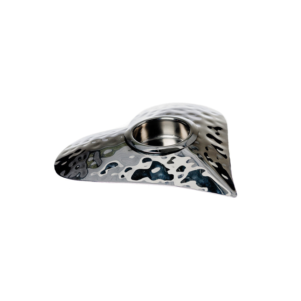 Heart Hand Hammered Tea Light Holder