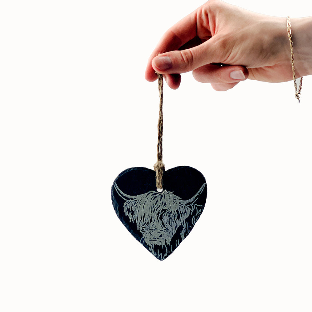 Highland Cow Slate Decoration