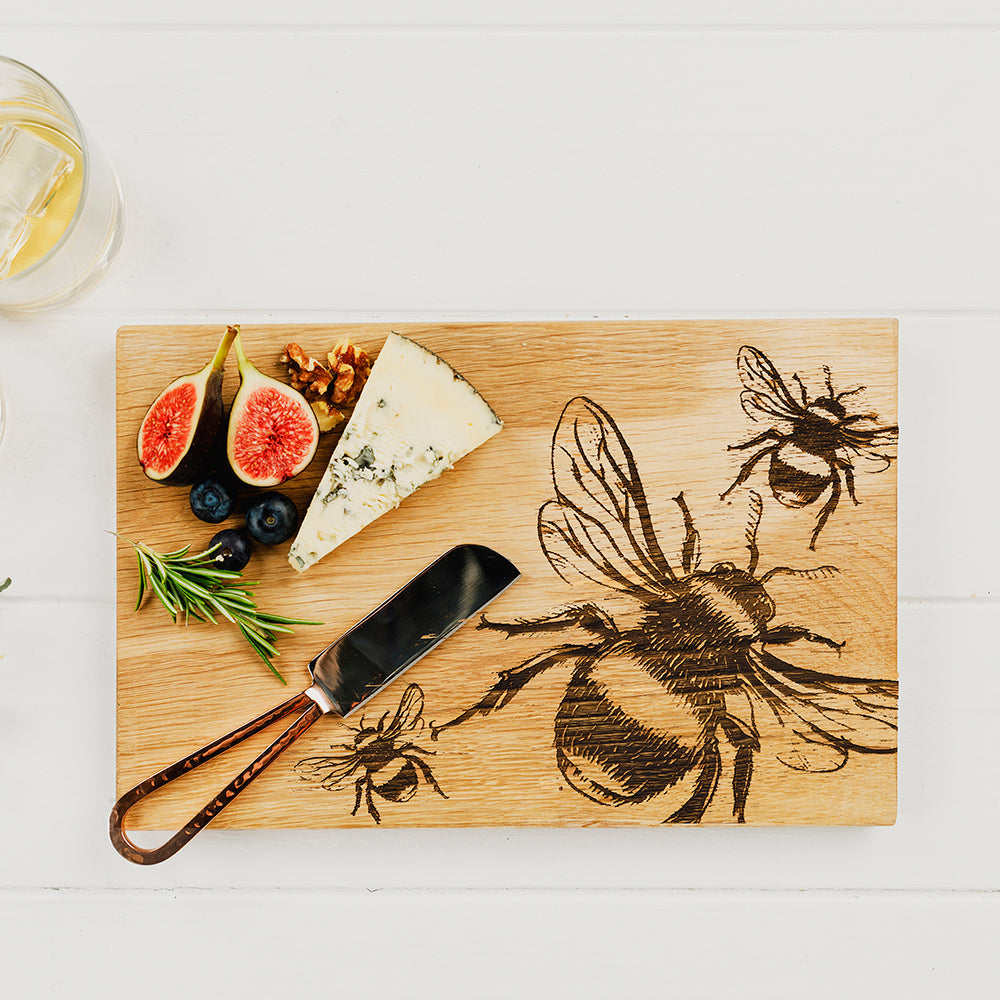 Bee Oak Cheese Board & Knife Set