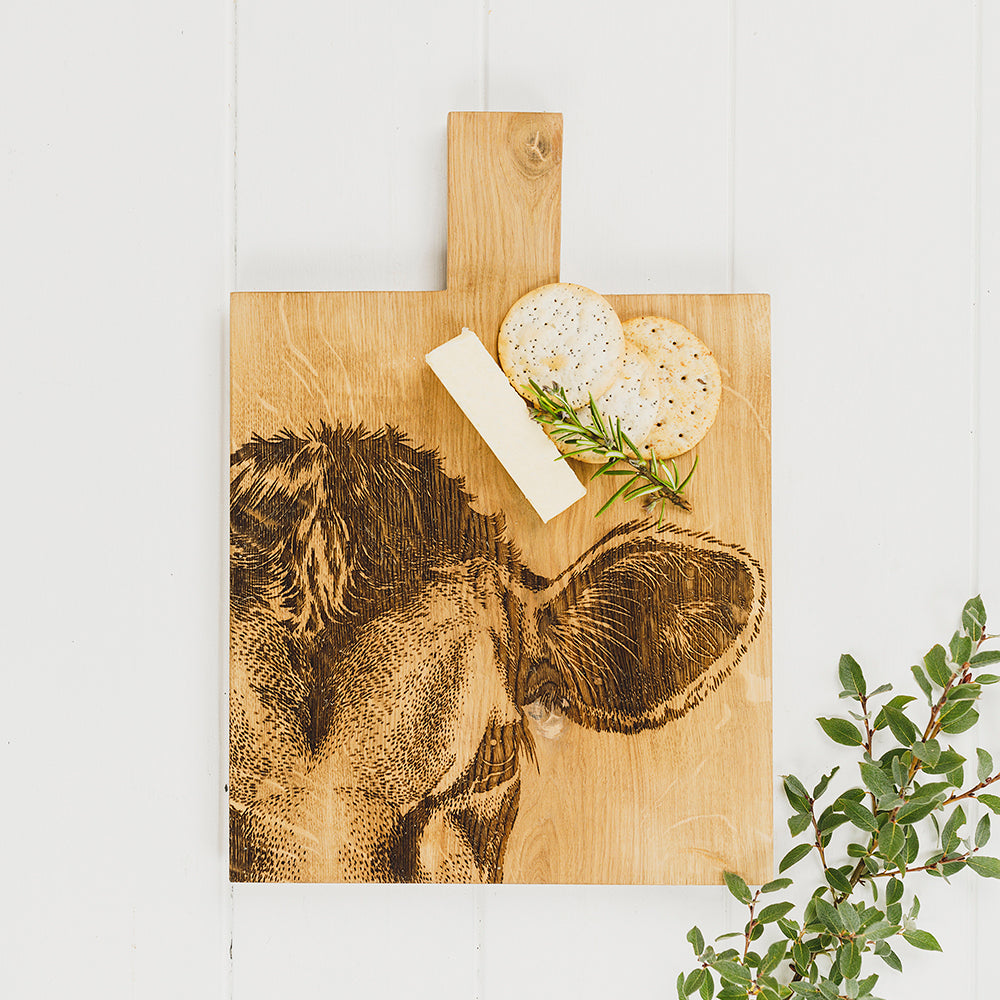 Jersey Cow Oak Paddle - Medium