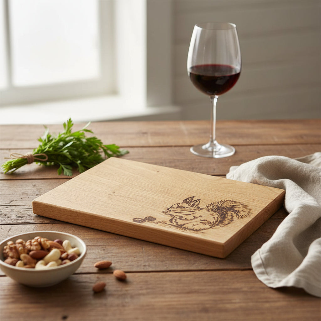 Red Squirrel Oak Serving / Cheese Board