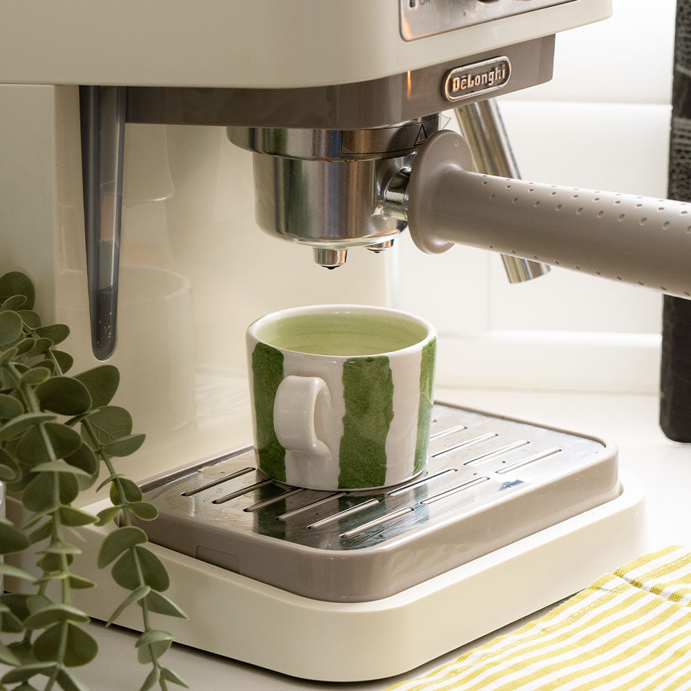Green Stripe Ceramic Espresso Cup