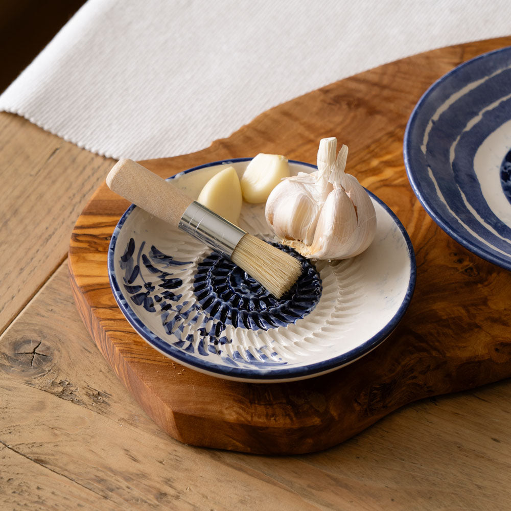 Olive Ceramic Garlic Grater & Brush Set