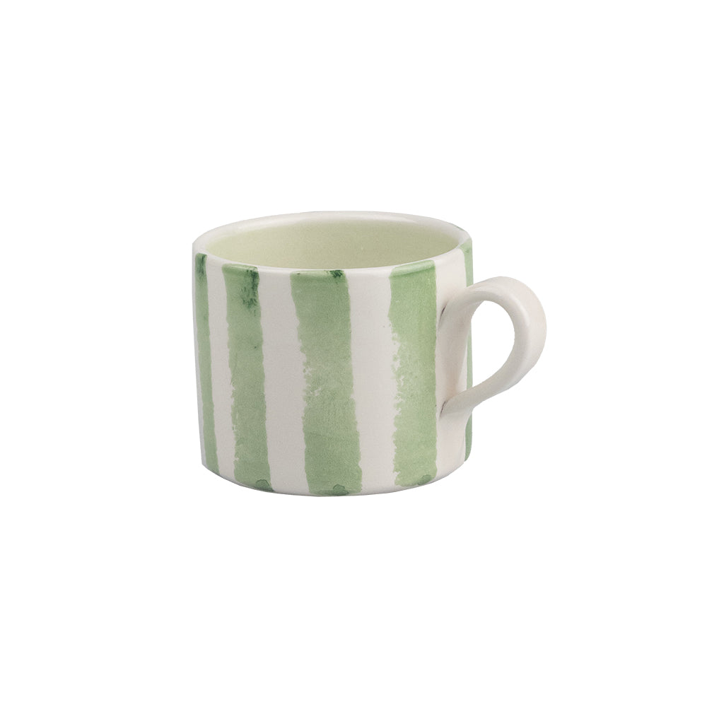 Green Stripe Large Ceramic Mug
