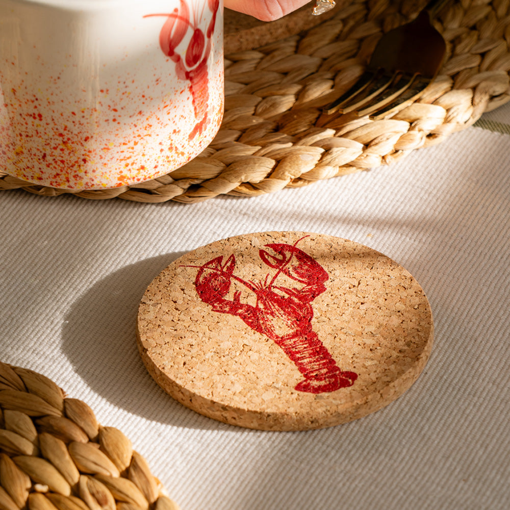 Red Lobster Single Cork Coaster