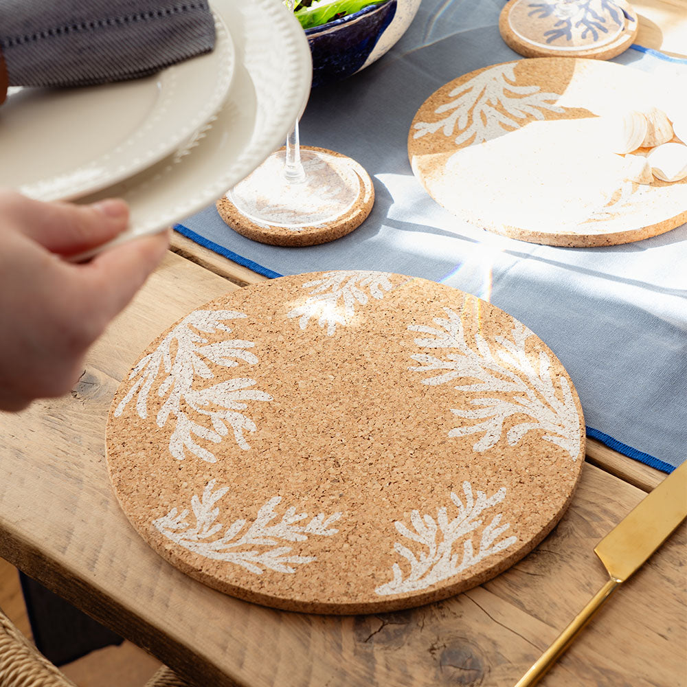 White Coral Cork Place Mat