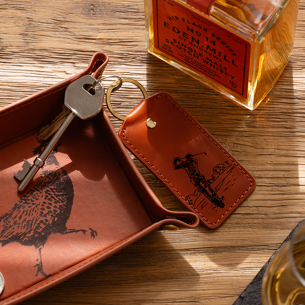 Golf Leather Keyring