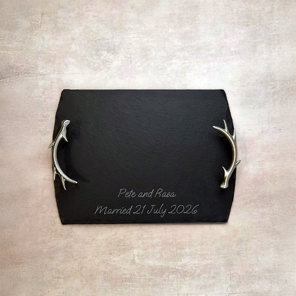 Antler Slate Serving Tray - Medium